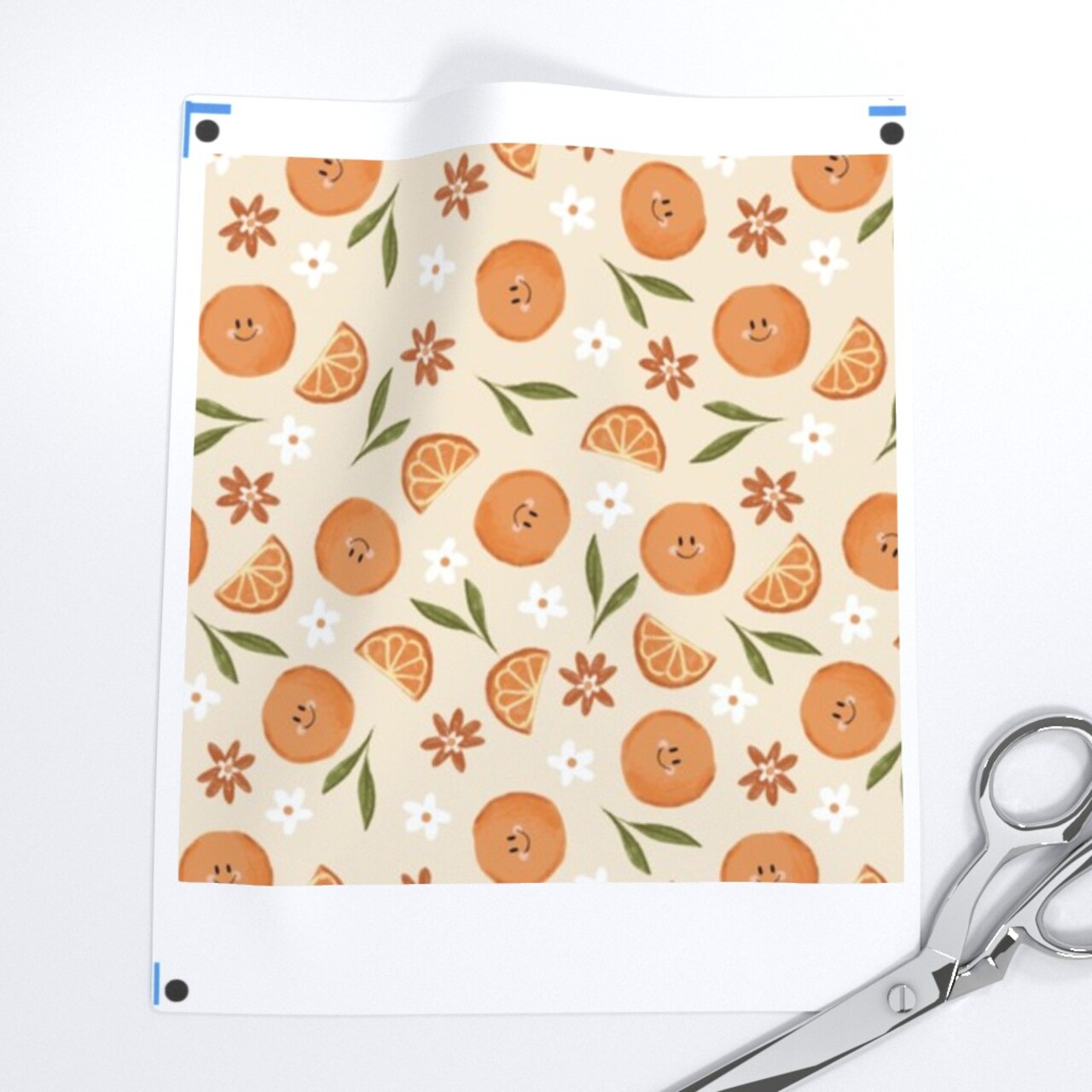 Whimsical Cartoon Fruit Summer Floral Custom Printed Fabric by Spoonflower Various Fabrics by the Yard or Fat Quarter